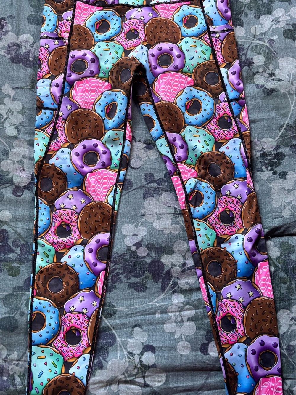 Constantly Varied Gear Donut Print Leggings in Pink, Blue, Purple & Brown